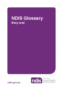 Easy read NDIS Glossary